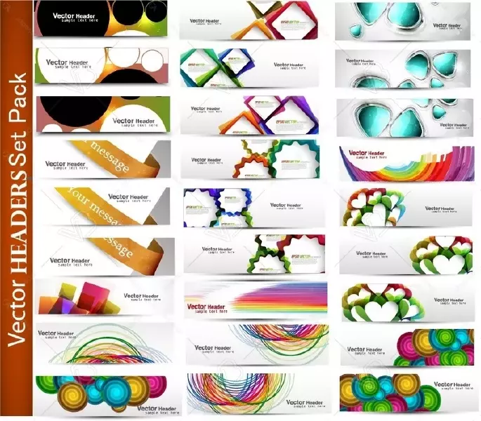 وکتور کلکسیون بنر و هدر رنگارنگ