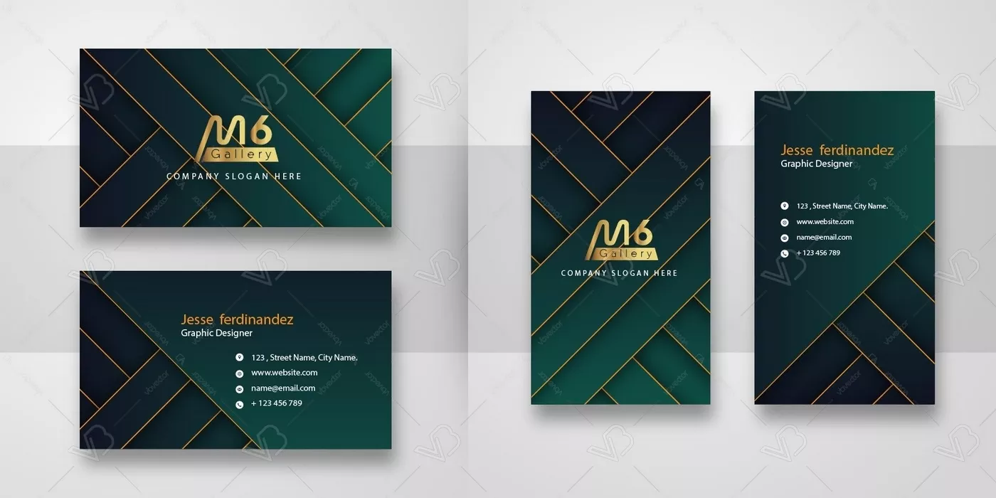 وکتور کارت ویزیت لوکس سبز رنگ